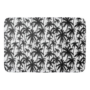 Chick Black + White Palm Tree Patroon Badmat