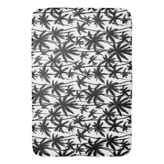 Chick Black + White Palm Tree Patroon Badmat (Voorkant Verticaal)