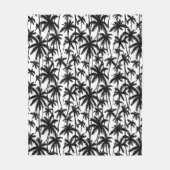 Chick Black + White Palm Tree Patroon Fleece Deken (Voorkant)