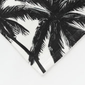 Chick Black + White Palm Tree Patroon Fleece Deken (Hoek)