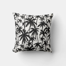Chick Black + White Palm Tree Patroon Kussen
