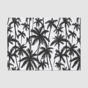 Chick Black + White Palm Tree Patroon Tissuepapier