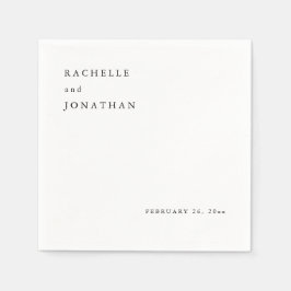 Chick Black White Simple Wedding Napkins Servet