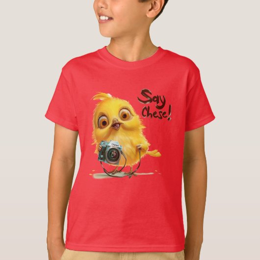 Chick Camera "Zeg kaas" T-shirt (Voorkant)