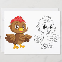 Chick Cartoon doodle kleurplaat