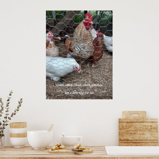 Chick chick kip plezier poster (Keuken)
