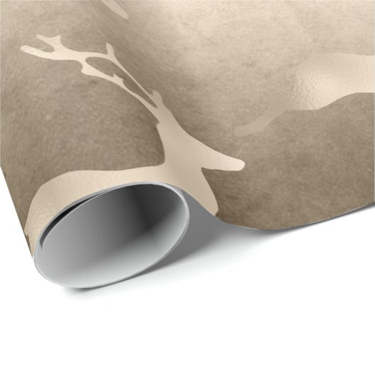 Chick Copper Roos Gold kerstrender Cadeaupapier (Rol Hoek)