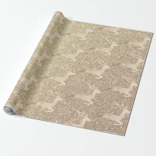 Chick Copper Roos Gold kerstrender Cadeaupapier