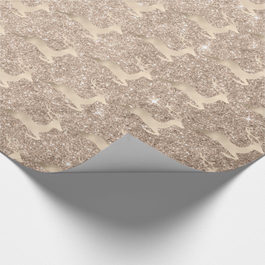 Chick Copper Roos Gold kerstrender Cadeaupapier (Hoek)