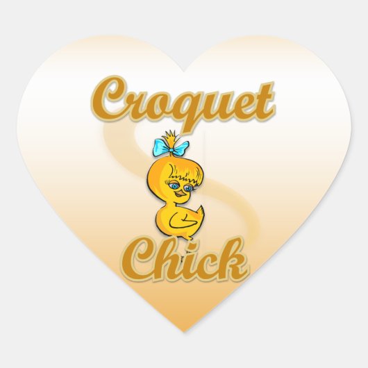 Chick Croquet Hart Sticker (Voorkant)
