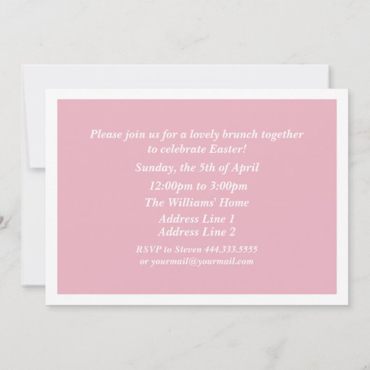  Chick Custom Paasbrunch Kaart (Achterkant)