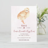 Chick Easter Brunch & Egg Hunt Invitation Kaart (Staand voorkant)
