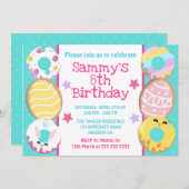 Chick Egg Bunny Easter Cookie Birthday Party Kaart (Voorkant / Achterkant)