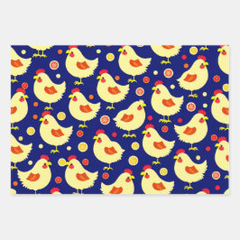 Chick en Kip Patroon Verpakking Papier Bladen Inpakpapier Vel