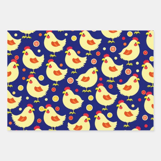 Chick en Kip Patroon Verpakking Papier Bladen Inpakpapier Vel (Voorkant)