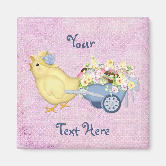 Chick en Winkelwagen Magneet (Voorkant)