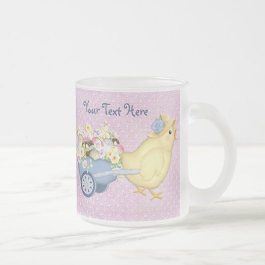 Chick en Winkelwagen Matglas Koffiemok (Rechts)