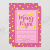 Chick Flick Movie Night - Fireworks Popcorn Kaart (Voorkant / Achterkant)