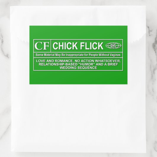 Chick Flick Rechthoekige Sticker (Tas)