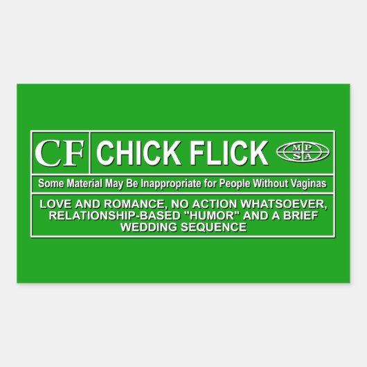 Chick Flick Rechthoekige Sticker (Voorkant)