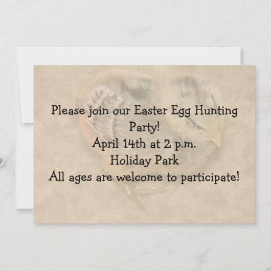 Chick - Fluffy Baby Chicken Easter Kaart (Achterkant)