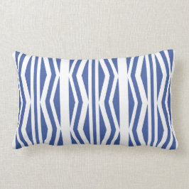 Chick geometrisch blauw wit patroon kussen