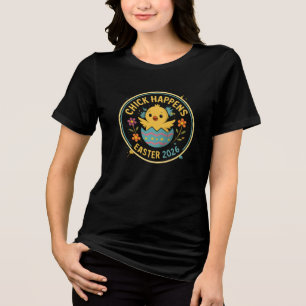 Chick Happens – Pasen 2026 Badge Ontwerp Tri-Blend Shirt