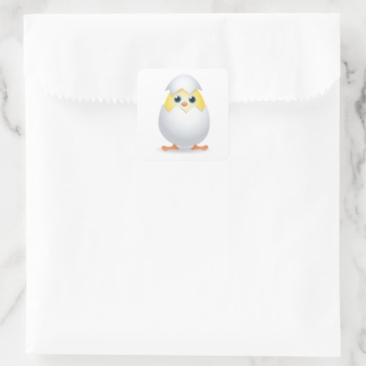 Chick Hatching Vierkante Sticker (Tas)