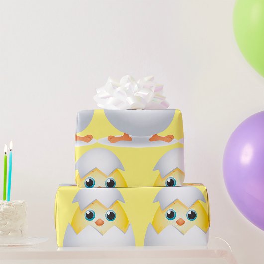 Chick Hatching Yellow Chicken Wrapping Paper Cadeaupapier