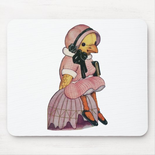 Chick in een roze jurk Muismat (Voorkant)