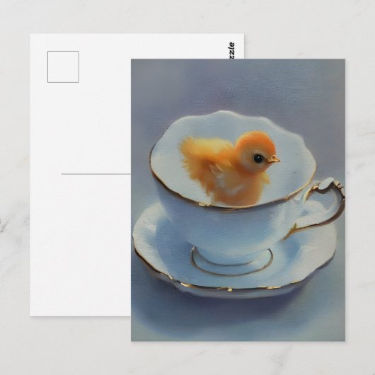 Chick in een theekopje briefkaart (Voorkant / Achterkant)
