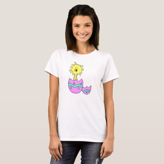 Chick in paasei t-shirt (Voorkant volledig)