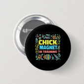 Chick magneet in training Pasen Grappig Ei Jacht Ronde Button 5,7 Cm (Voorkant /achterkant)