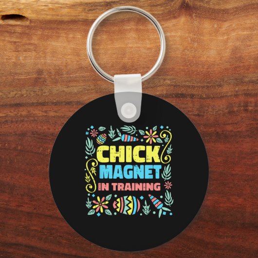 Chick magneet in training Pasen Grappig Ei Jacht Sleutelhanger (Voorkant)
