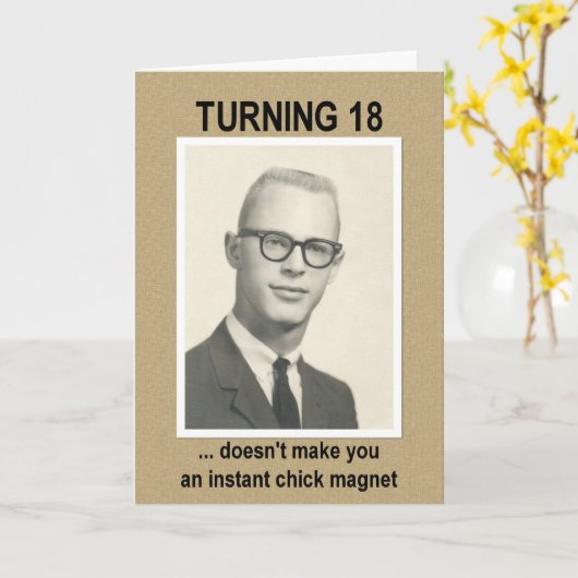 Chick Magnet 18e verjaardag Kaart (Gele Bloem)