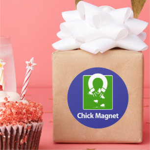 Chick Magnet Blauw BG Ronde Sticker