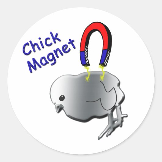 Chick Magnet Ronde Sticker (Voorkant)
