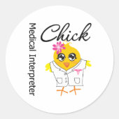 Chick medische tolk ronde sticker (Voorkant)
