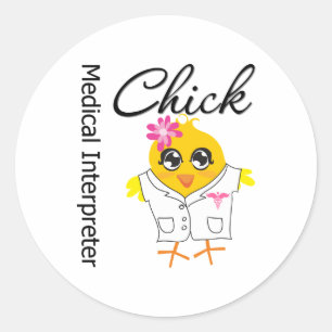 Chick medische tolk ronde sticker