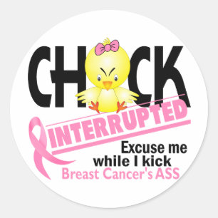 Chick onderbroken 2 borstkanker ronde sticker