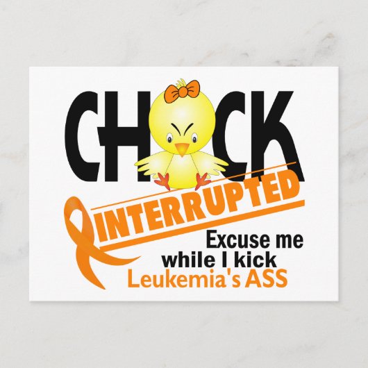 Chick onderbroken 2 leukemie briefkaart (Voorkant)