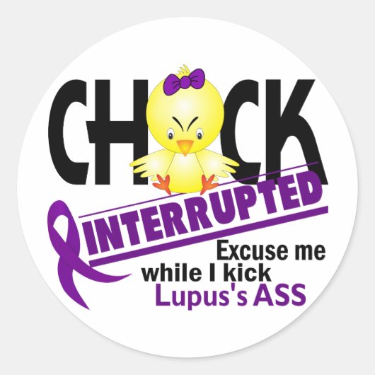Chick onderbroken 2 Lupus Ronde Sticker (Voorkant)