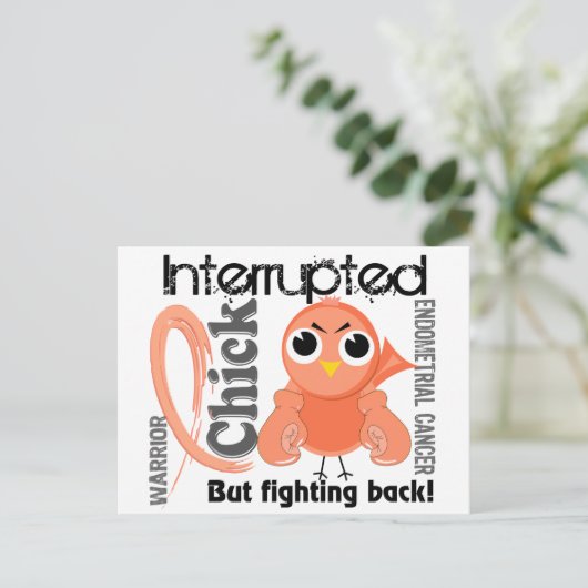 Chick Onderbroken 3 endometriumkanker Briefkaart (Staand voorkant)