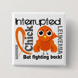 Chick onderbroken 3 leukemie vierkante button 5,1 cm