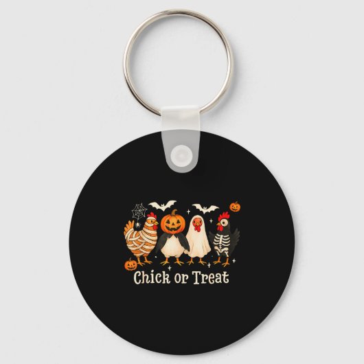 Chick Or Treat Funny Chicken Halloween Costume Chi Sleutelhanger (Voorkant)