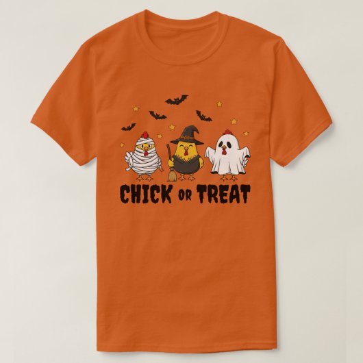 Chick or Treat Funny Chicken Halloween T-shirt (Design voorkant)