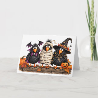 Chick or Treat Funny Halloween Chicken Card Kaart