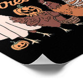 Chick or Treat Funny Halloween voor kippenliefhebb Poster (Hoek)