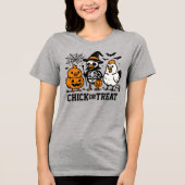 Chick or Treat Funny HalloweenT-Shirt Tri-Blend Shirt (Voorkant)