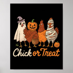 Chick Or Treat Halloween Heks Griezelige Kip _1 Poster